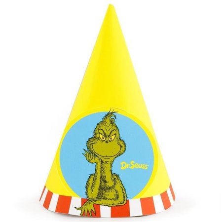 BIRTHDAY EXPRESS BirthdayExpress 160818 Dr. Seuss Cone Hats - 8 Piece 160818